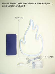 1pc Neon Flame Shaped LED Atmosphere Light, Decorative Lamp For Room, Bedside, Tabletop, Suitable For Holidays, Birthdays, Gifts For Him/Her, Boyfriend, Family, Friends