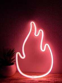 1pc Neon Flame Shaped LED Atmosphere Light, Decorative Lamp For Room, Bedside, Tabletop, Suitable For Holidays, Birthdays, Gifts For Him/Her, Boyfriend, Family, Friends