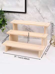 1 pièce Étagère de présentation de bureau en bois multicouche, convient pour les collections, les boîtes aveugles, les succulentes et le stockage