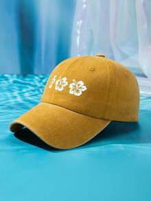 1pc Women's Outdoor Casual Fashionable Floral Print Adjustable Size Soft & Breathable Washable Baseball Cap, Multiple Colors Suitable For Daily Wear - One Size - View 2