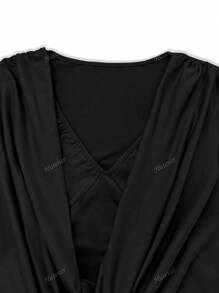 Robe moulante mini à col V sexy pour femmes, couleur unie, robe de soirée pour adultes