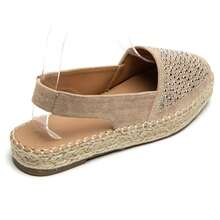 Espadrilles-Sandalen mit Strass und elastischer Braut – Komfort und Eleganz für den Tag - Khaki - Übersicht 6