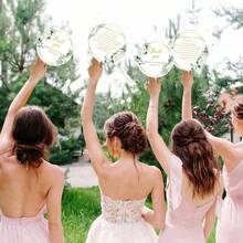 5/10Pcs Sage Green Flower Hand Fans With Handle Wedding Handheld Fans For Guests Thank You For Celebrating With Us For Wedding Bridal Shower Party Favors Decorations - Green - View 5