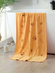 2pcs/1pc Soft Absorbent Pet Towel, 19.68in*39.37in, For Medium Sized Dogs, Quick Drying Toiletries, With Paw Print Design - Multicolor - View 23