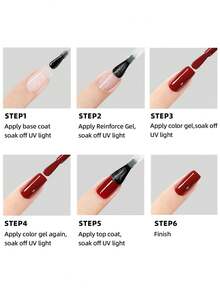 XEJAYI 3pcs 10ml No Wipe Reinforce Gel Top Coat And Base Coat Set - Shine Finish And Long Lasting, Soak Off LED Nail Lamp Gel Base Top Coat Glossy Shine Finish Nail Art Design Gifts For Women - 無色 - 查看 7