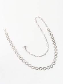 1pc Women's Metal Geometric Double Circle Waist Chain, Fashion Party Accessories, Suits Dresses Waist Belt - Waist Chain - View 10