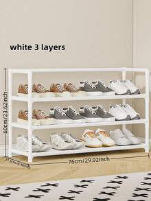 1 pieza Estantería para zapatos extendida de 3-7 niveles, estantería de almacenamiento de alta capacidad para el hogar, dormitorio, residencia estudiantil, organizador de zapatos simple con marco de metal, solución de almacenamiento y decoración perfecta para el dormitorio, soporte portátil para exhibición de zapatos - Multicolor - Ver 12