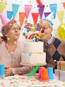 1/8 件生日快乐蛋糕装饰，纸质生日快乐字彩虹旗蛋糕装饰，软陶瓷彩虹云和星星图案蛋糕插件，非常适合生日派对庆祝蛋糕装饰饰品，节日派对用品