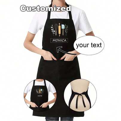 1 chiếc Tạp dề đầu bếp màu đen tùy chỉnh cá nhân, Tạp dề gia đình, Tạp dề nướng bánh, Tạp dề nội trợ, Thợ làm tóc, Tiệm làm đẹp, Chuyên gia thẩm mỹ, Trường dạy thẩm mỹ, Thợ cắt tóc Quà tặng tùy chỉnh, Độc đáo, Cá nhân hóa Quà tặng lý tưởng cho anh ấy, cô ấy, bạn trai, bạn gái, bố, mẹ, gia đình, bạn bè Cho ngày kỷ niệm, Ngày lễ tình nhân, Ngày của mẹ, Sinh nhật, Ngày thiếu nhi, Ngày của cha, Tốt nghiệp, Đám cưới, Giáng sinh, Tân gia