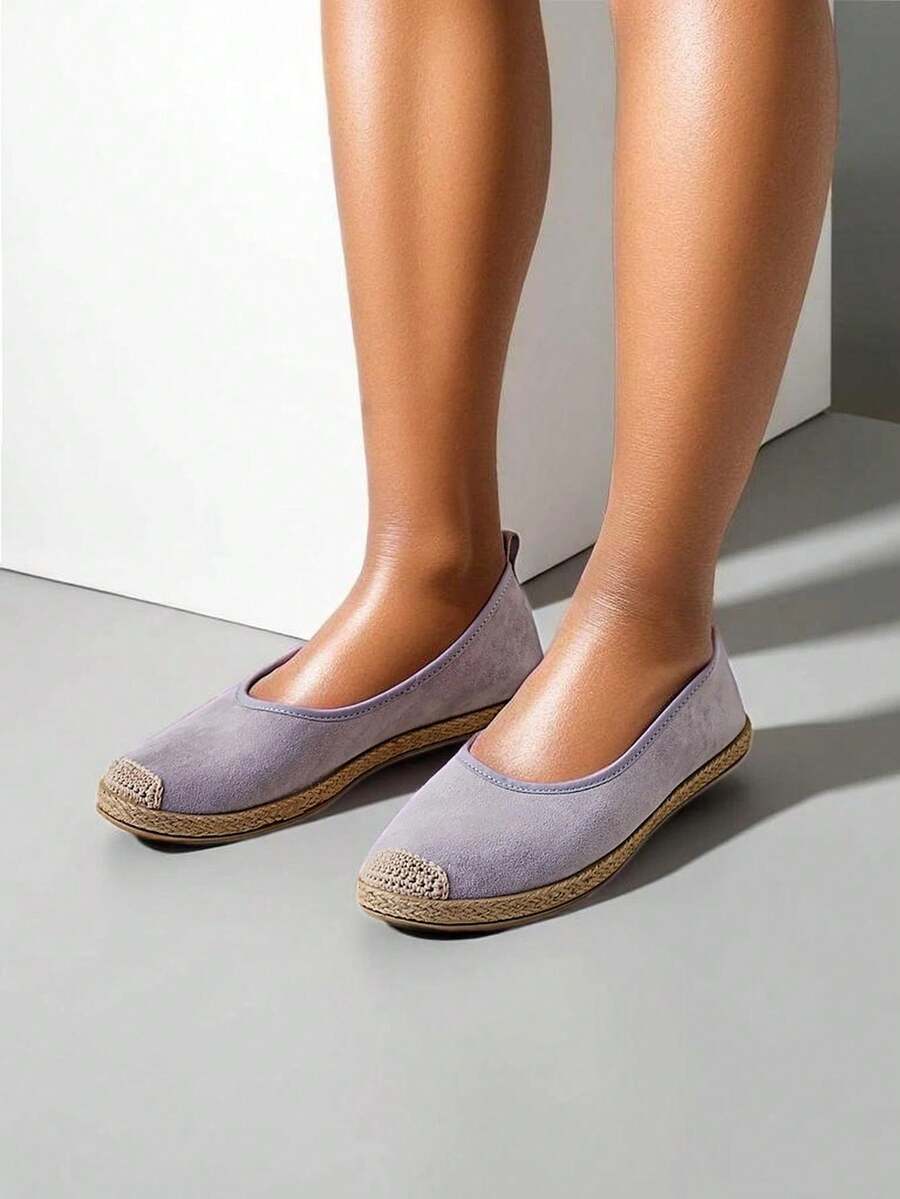 Women's -Suede Espadrilles - Grey - View 1