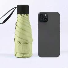 Travel Umbrella, Compact And Lightweight, 6 Ribs Reinforced, Foldable, Manual Open, UV Protection, Fashionable, Casual, Cute, Pongee (210T) Umbrella Cloth, Iron Umbrella Handle And Ribs