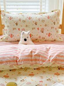 1pc/2pcs/3pcs/4pcs/Multiple Set Optional Soft & Skin-Friendly Printed Pillowcase For Student Dormitory Bunk Beds, Can Be Used All Seasons, Suitable For Nursery, Kindergarten, Baby Room, Children Room, Nap Time, Babysitter Home - Rainbow Monkey - View 3