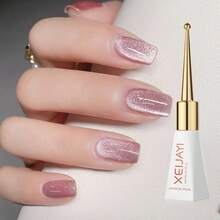 XEIJAYI 1pc 10ml Bean Sand Crystal Cat Eye Magnetic Gel Nail Polish Soak Off Uv Led Lamp Nail Polish For Women For Spring-No Magnetic Stick Included - 粉色 - 查看 5