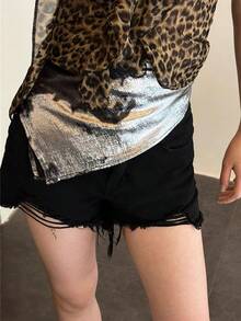 1pc Women Y2K Fashion Metallic Punk Hiphop Style Neckerchief, Versatile Accessory - Multicolor - View 3