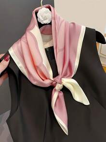 1pc Floral Print Casual Polyester Scarf/Headscarf For Women, Fashion Versatile Square Scarf,Suitable For Spring, Summer, Autumn - Multicolor - View 4