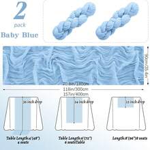 2/4/6/8/10pcs Cheese Cloth Table Runners, Muslin Cheesecloth Tablecloths For Bridal Shower Decor, Boho Country Style Wedding, Party, Birthday Summer Gifts Beach Back To School School Supplies Room Decor - Yellow - View 3