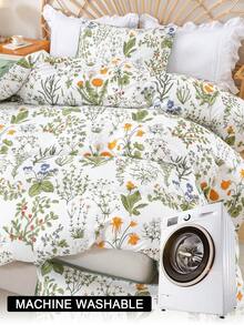 Bộ ga trải giường họa tiết hoa 3 món (1 ga trải giường và 2 vỏ gối), mềm mại và thân thiện với da, phù hợp cho mọi mùa. - Nhiều màu - Xem 10