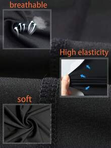 5 Pieces Of Men's High-Neck Fitness Long-Sleeve Athletic Running T-Shirts, Suitable For Autumn And Winter, With High Elasticity, Moisture-Wicking, Breathable, And Tight-Fitting Design. - 混色 - 查看 4