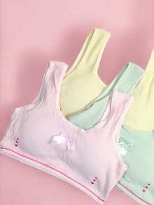 Top peadolescente Con detalle de Moño a centro t corazonxitos con relieve - Multicolor - Ver 6
