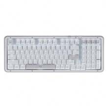 Bàn phím K98M Trục đá cẩm thạch có thể hoán đổi nóng Vỏ trong suốt Phím bấm PBT trong suốt Kết nối kép không dây Bluetooth Bố cục 98 hàng Toàn diện và nhỏ gọn Tuổi thọ pin lâu dài Tương thích với nhiều hệ thống Màu trắng - trắng - Xem 1