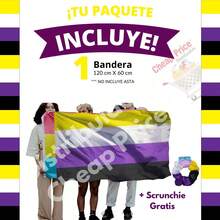 Picky Accessories Bandera No Binario Pride Orgullo Gay Grande Lgb - Blanco - Ver 5
