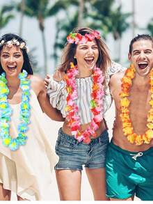 10pcs-Hawaiian Flower Lei Party Decoration,Leis For Luau Party - Colorful Hawaiian Leis Flower ,Hawaiian Leis Necklace Colorful Tropical Flower Garland, Hawaiian Leis Hawaiian Flower Wreaths For Hawaiian Themed Party Beach Luau Party Supplies For Summer Beach Pool Decoration Favour Supplies ﻿ - Multicolor - View 8