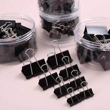 Clips para carpetas, pinzas de papel surtido en 6 tamaños: Extra grande, Grande, Mediano, Pequeño, Extra pequeño y Micro, paquete de 100 unidades (Negro), para satisfacer sus diferentes necesidades de uso - Multicolor - Ver 1