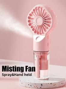 Portable Handheld Mist Fan, Mini Cooling Fan With Spray Function, Lightweight & Quiet, Suitable For Indoor And Outdoor Use, Black/Pink/White, Handheld Fan, Essential For Holidays - Multicolor - View 9