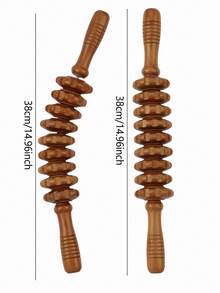 RANCAI Wood Therapy Massage Roller Tools,Manual Massage Roller Stick For Body Sculpting,Lymphatic Drainage,Cellulite Massage & Wooden Muscle Roller Stick For Waist And Thigh, Stomach Rolling,School,Back To School,Travel,Travel Essentials,Home Essentials,Spa,Massage Tool,Massage,Massager,Spa - Coffee Brown - View 2