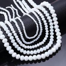 1 hạt pha lê cắt gốm AB hình bàn tính 3/4/6/8/10mm, phụ kiện thời trang đa năng cơ bản để làm đồ trang sức DIY, thích hợp làm vòng tay, vòng cổ, đồ trang sức độc đáo, mặt điện thoại, móc chìa khóa - Sứ AB trắng - Xem 3