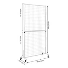 GDRASUYA10 Gridwall Panel Display Stand, Heavy Movable Wire Grid Display Rack, Floorstanding Retail Display Rack, Detachable White Grid Wall Panel Display Racks With Hooks For Craft Shows, Retail, Home[Best Gift For Family&Friends] - White - View 2