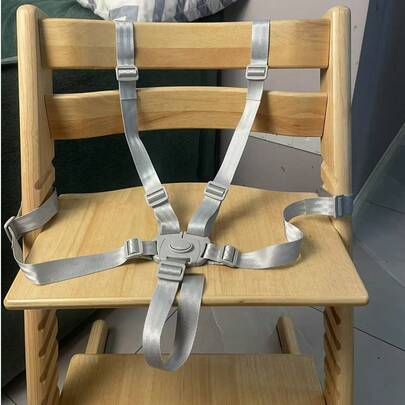 1 Phụ kiện dây đai an toàn 5 điểm phù hợp với ghế ăn dặm có thể điều chỉnh độ cao của trẻ em Stokke, không bao gồm ghế ăn dặm