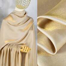 Golden Glazed Silk Satin Color Illusion Fabric Shirt Suit Rayon Polyester Material Wholesale Cloth Per Yard For Sewing