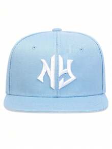 1 件装男士几何图案刺绣嘻哈帽，可调节户外防晒休闲帽，适合春秋季节、日常穿着、节日礼物