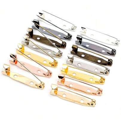 50pcs 15/20/25/30/35/40mm Length Pins Brooch Base Back For DIY Jewelry Making Accessories