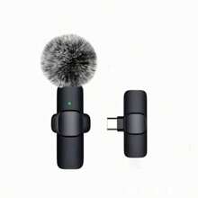 Microphone sans fil à pince noir, compatible avec , Android, microphone sans fil professionnel à pince, plug and play, mini microphone pour le jeu, l'enregistrement vidéo, les interviews, le vlogging compatible avec les téléphones et Android pour les vacances d'été, l'enregistrement audio/vidéo, les interviews, le jeu et la diffusion en direct