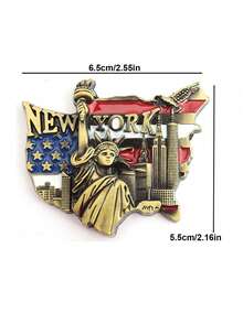 1PC Metal Refrigerator Fridge Magnets Home Kitchen Decoration Mini Simulated Architecture - New York United States. Paris France. London United Kingdom - Multicolor - View 10