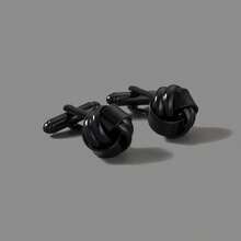 1 Pair Fashionable Personalized Minimalist Business Style Stainless Steel Geometric Braided Cufflinks, Suitable For Groom And Groomsmen Suit & Shirt Cuff Accessories, Father's Day And Wedding Season Gift (No Gift Box)