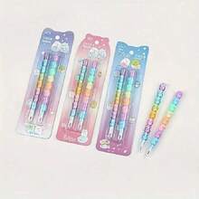 2/3 件/套，可爱熊免削自动铅笔学生书写笔学校办公用品铅笔文具礼品，返校，学校用品，卡哇伊文具，学校颜色，文具， - 彩色 - 查看 10
