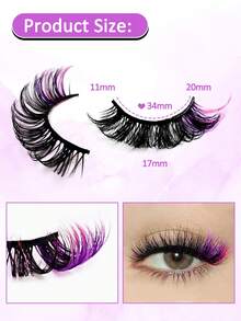 5 Pairs Red Colored Lashes Fluffy Faux Mink Lashes Lashes With Color On End Eyelashes, 20mm Dramatic Long Thick Cat Fox Eye Lashes Volume Full Curly False Eyelash Colorful Faux Mink Fluffy Long False Eyelashes Russian Strip D Curl Lash For Christmas - Cat Eye Lashes - View 5