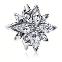 1件闪亮烟花造型食肉植物恶魔龙吊坠，镀银，适用于手链、项链、DIY首饰、生日礼物、周年纪念礼物