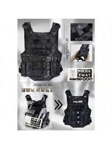 1 Stück/Set Polizei Kostüm, Spielzeug, Rollenspiel Spielzeug Requisiten Set, Kinderspielzeug, Soldaten Cosplay, Geschenk für Feiertage