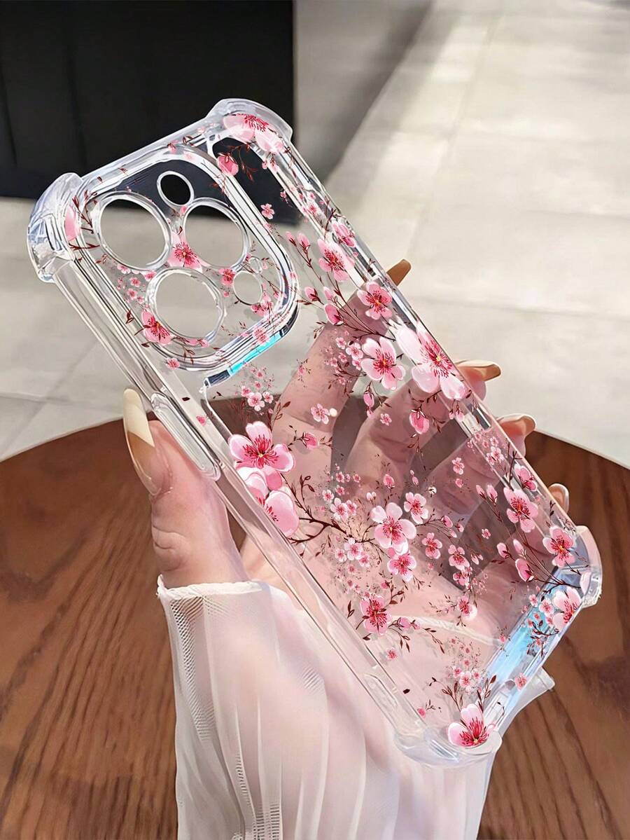 1 件彩绘樱花图案手机壳适用于 /智能手机防水防震防摔防刮 - 彩色 - 查看 1