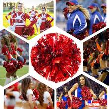 12 Cheerleading-Pompons Metallisch – Rot & Si Produktbild-Vorschau 3