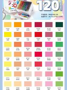 GRASP 120 色直液丙烯酸记号笔礼盒套装，艺术绘画笔，软头防水记号笔，优质毛笔尖，不渗色墨水，可混合，适用于 DIY 木质画布石材陶瓷玻璃表面，适合学生艺术家 - 120色 - 查看 6
