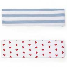 TERSE Fashion Women's Headbands For Short Hair Non Slip Elastic Floral Hairbands, Soft Fabric 2 Inches Thick Stripe Head Bands For Girls, Valentine's Day Heart Headbands - Headbands Color- Stylish Cheetah Print Set - 查看 10