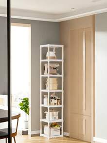 1pc 3-7 Tier Free Installation Storage Rack, Floor Standing Shelf For Kitchen, Living Room, Bedroom, High Capacity Home Decor - Multicolor - View 3