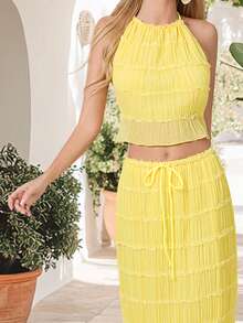 Women Tank Tops & Camis - 黃色 - 查看 4