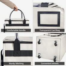 1 件可折叠购物袋、杂货袋、行李多用途收纳袋、购物手提袋、厨房用品，带轮子 - 大容量 - 白色 - 查看 3