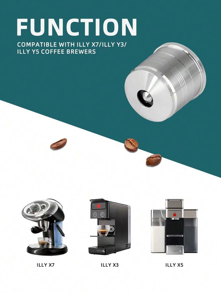 不锈钢可再填充咖啡胶囊 适用于 Illy X7/Illy Y3/Illy Y5 咖啡机 可重复使用胶囊过滤盒 咖啡配件 - Multiple Sets - 查看 4